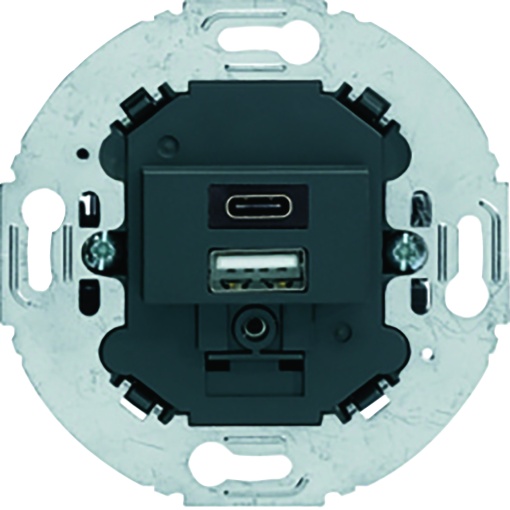 Tom. carreg. USB AC 3A redonda, antrac